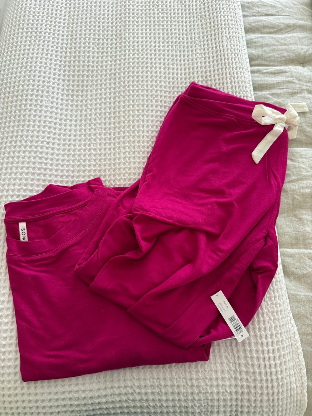 Soma Women's Two-Piece Pajama Set in Bright Magenta